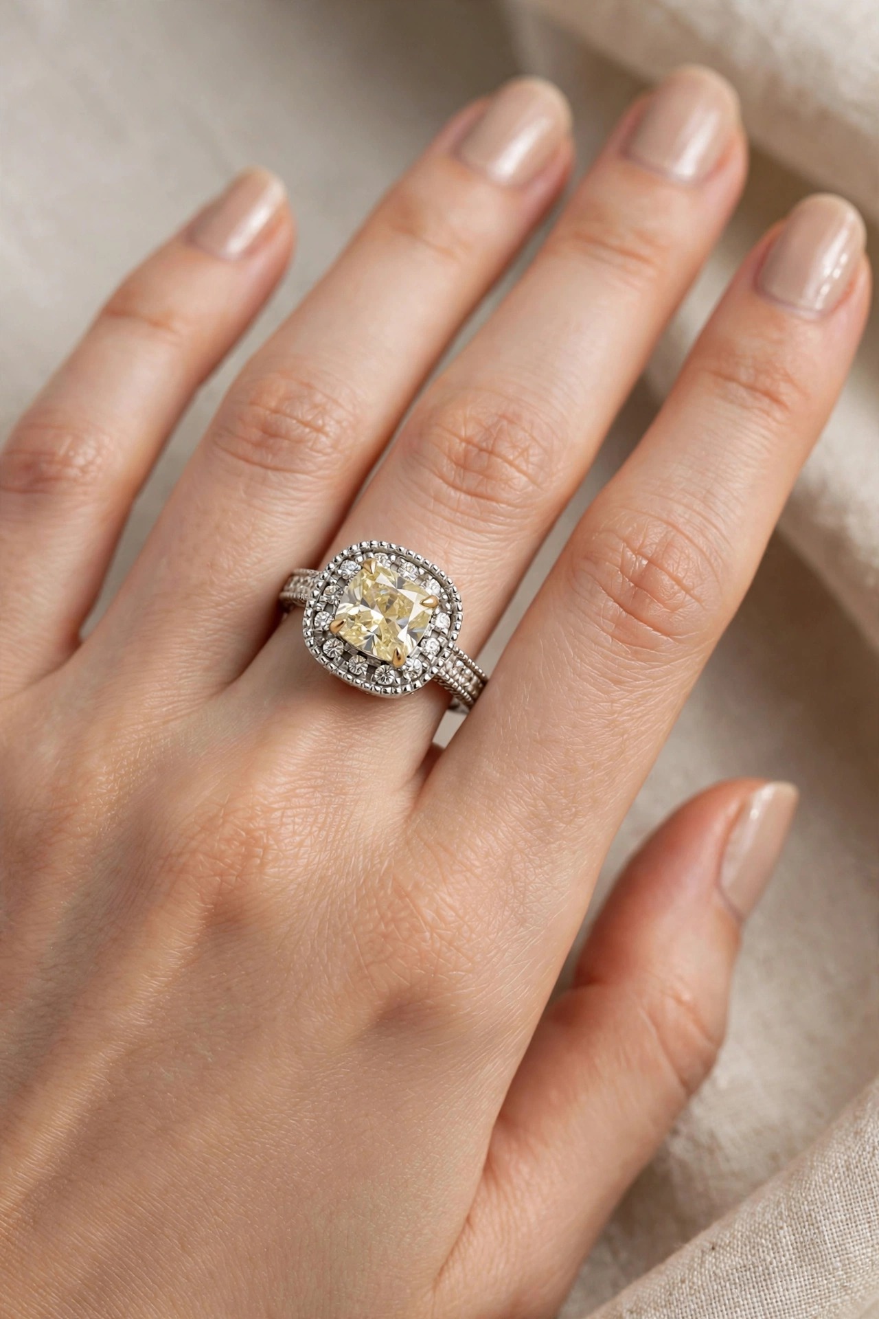 Anel Solitário em Ouro 18k com Diamante — vista 2
