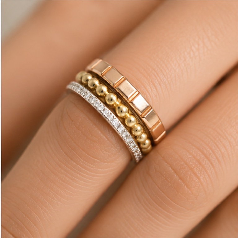 Aliança Trinity em Ouro 18k com Diamante