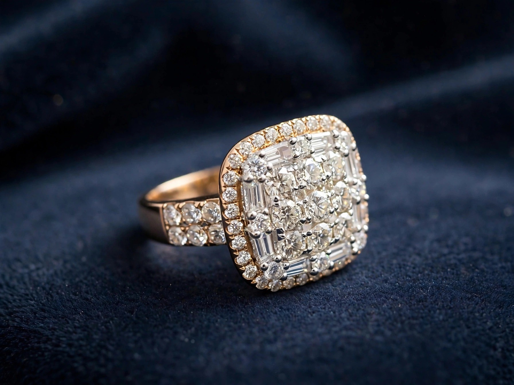 Anel Baguete em Ouro Rosé 18k