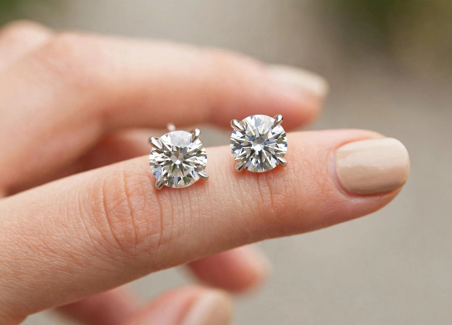 Brinco Solitário em Ouro Branco 18k com Diamantes — vista 2