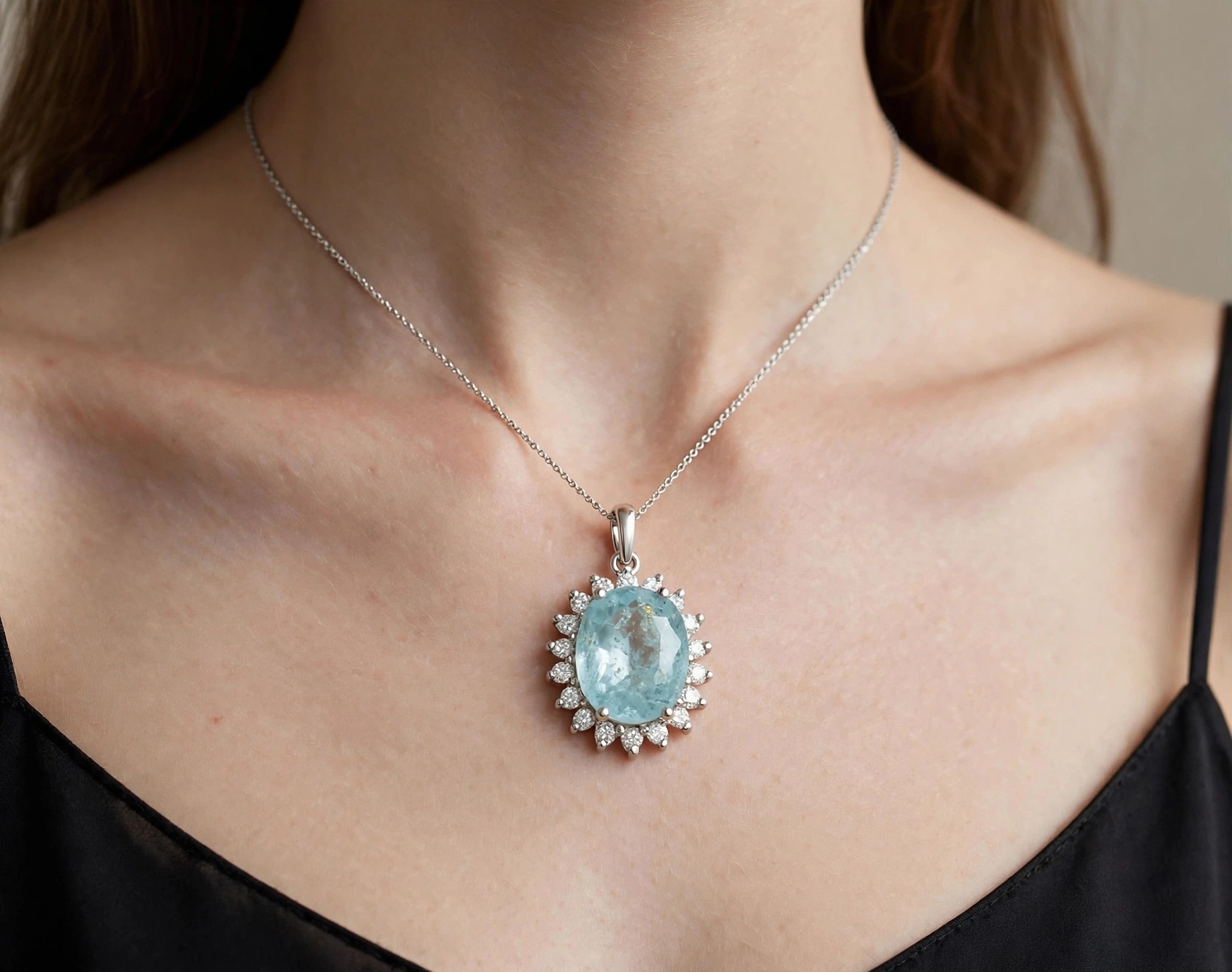 Pingente em Ouro Branco 18k com Diamante — vista 2