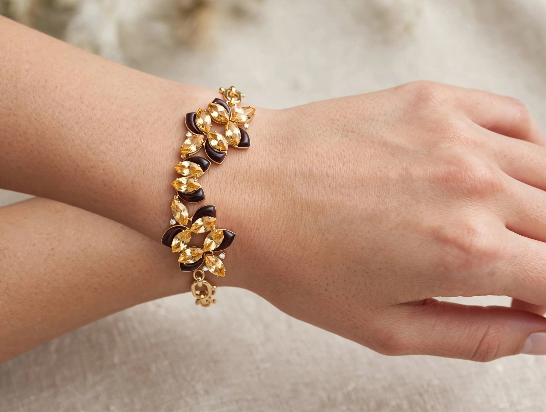 Pulseira em Ouro Amarelo 18k com Citrino — vista 2