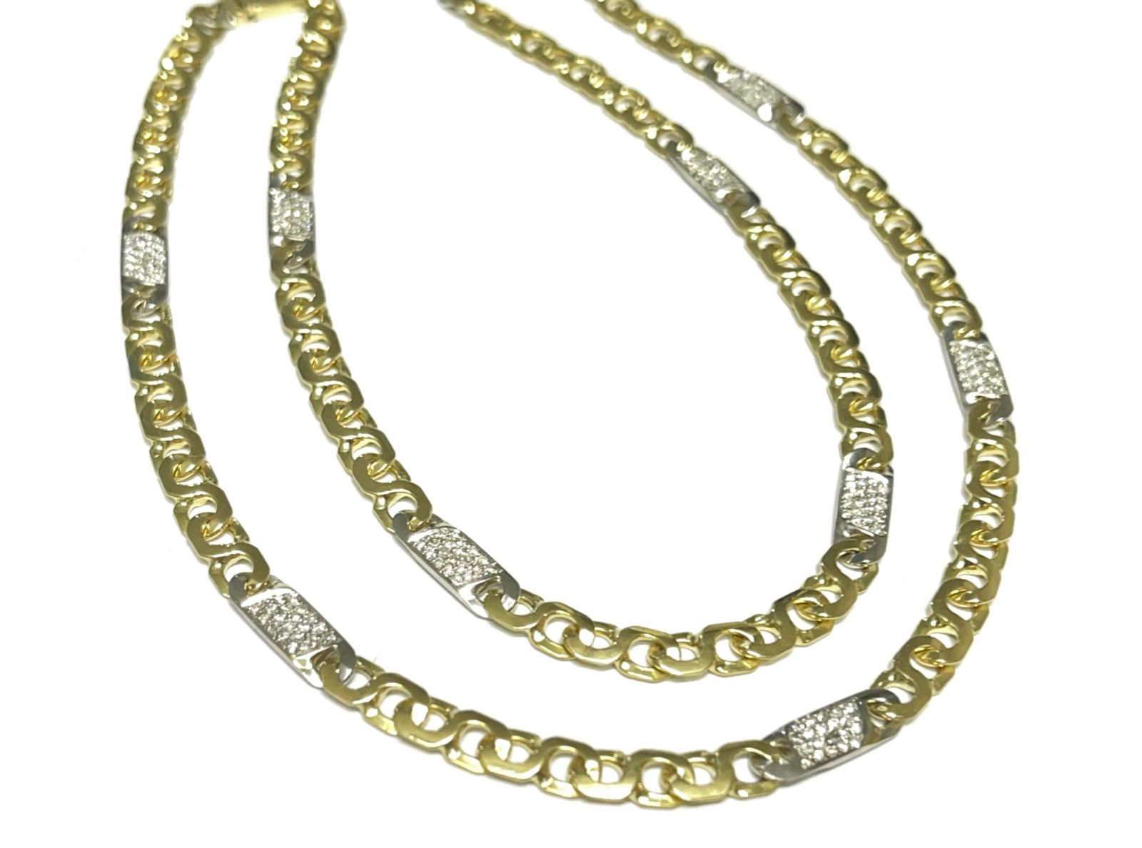 Corrente em Ouro Branco 18k com Diamante — vista 3