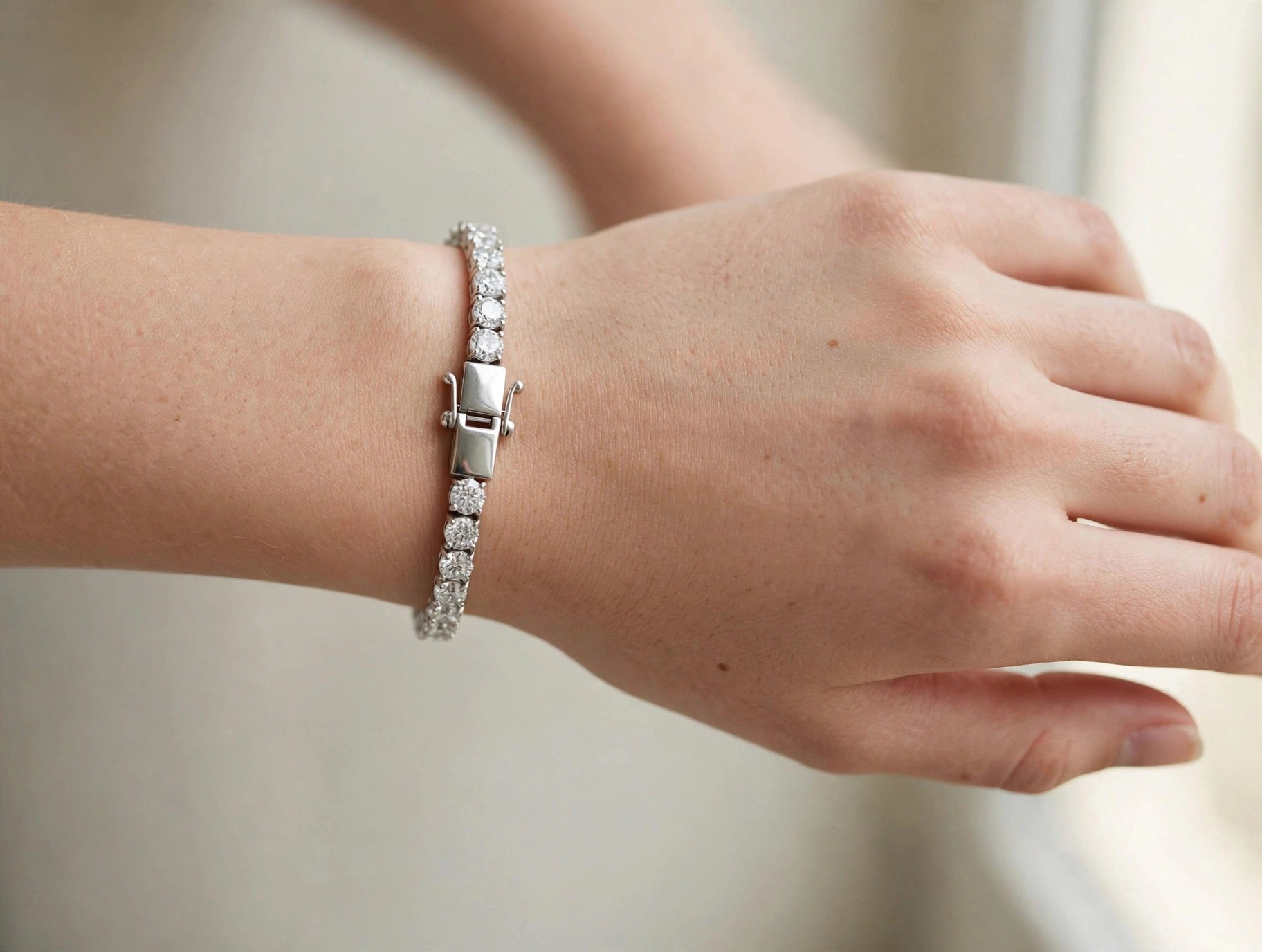 Pulseira Riviera em Ouro Branco 18k — vista 2