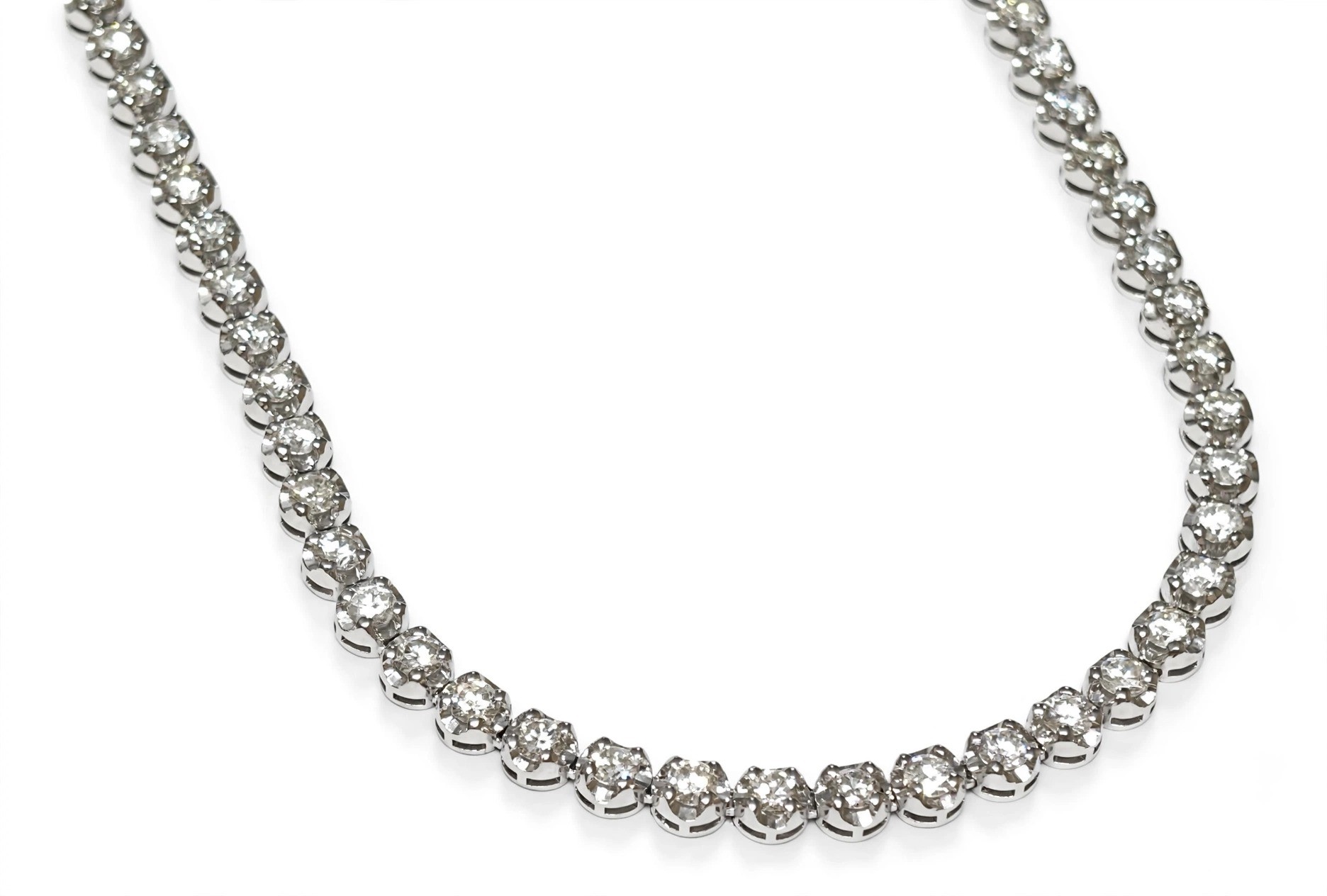 Colar Riviera em Ouro Branco 18k