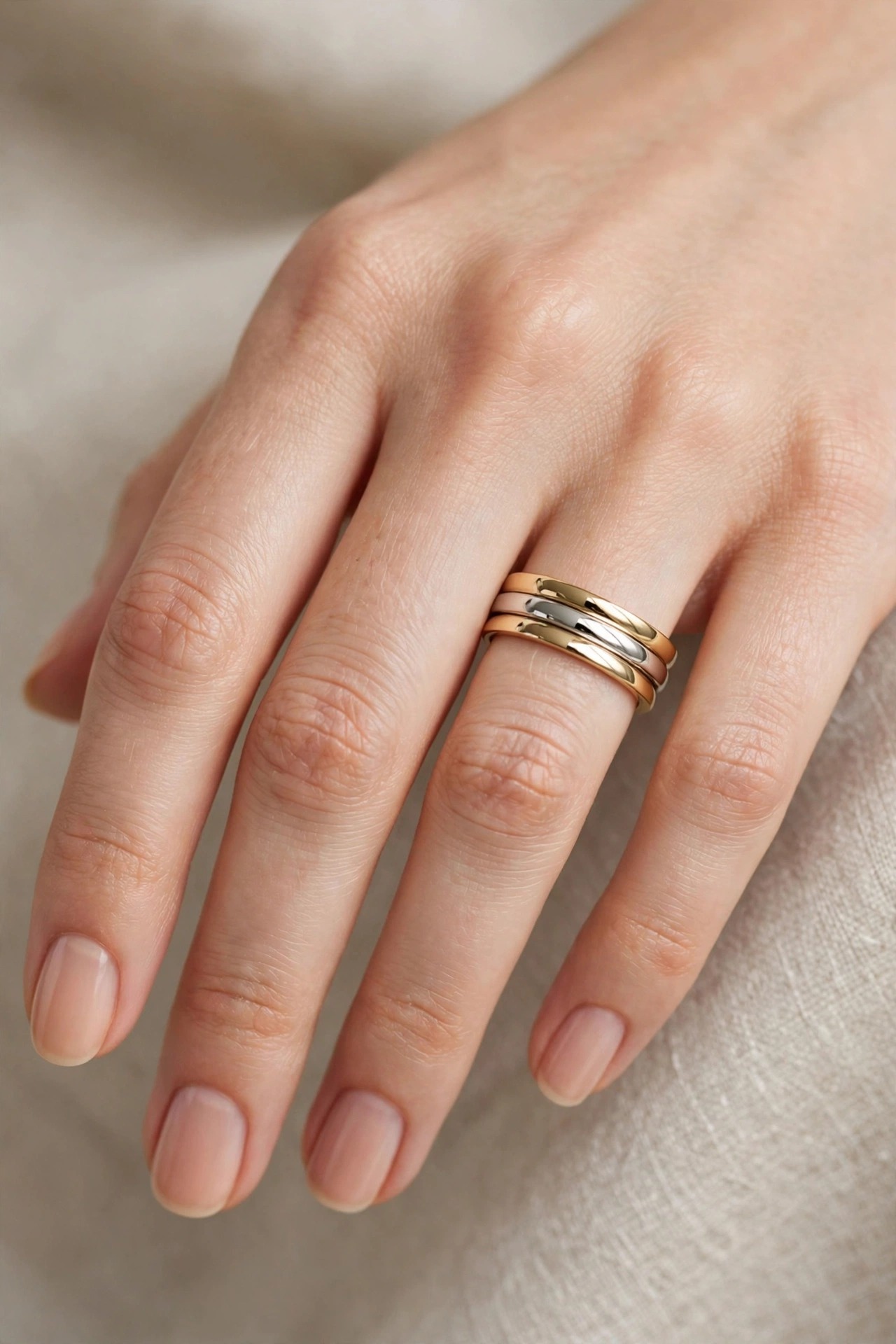 Aliança em Ouro Branco 18k — vista 2