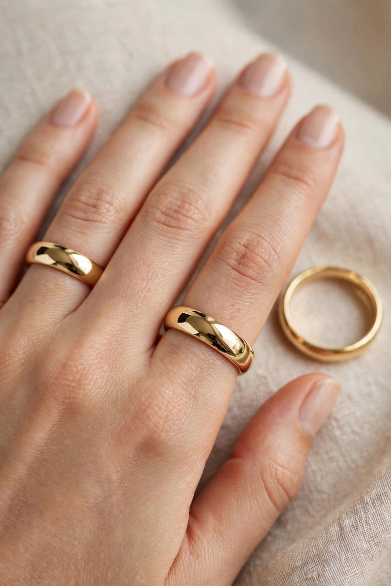 Aliança em Ouro Amarelo 18k — vista 2