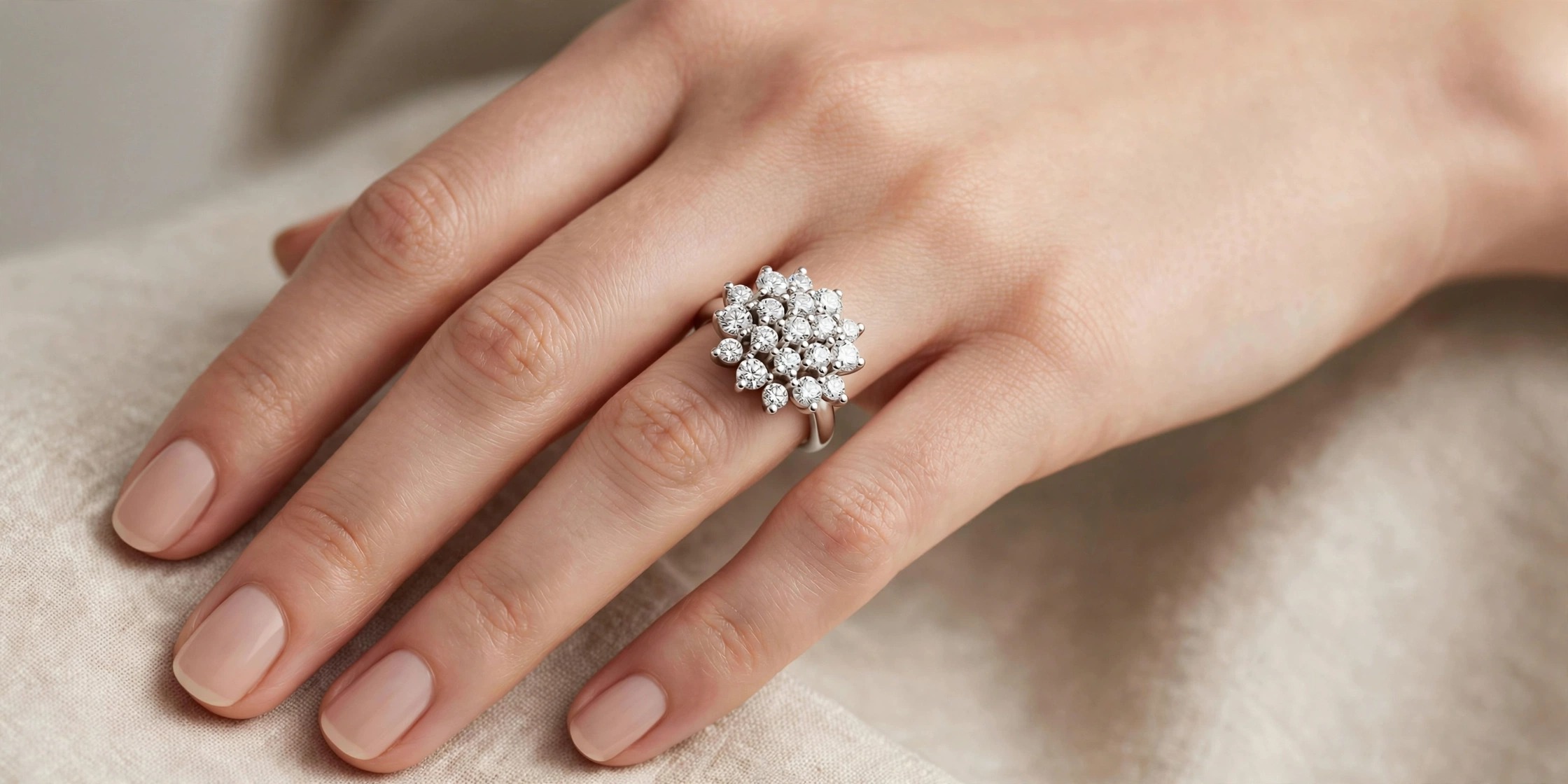 Anel em Ouro Branco 18k com Diamante — vista 2