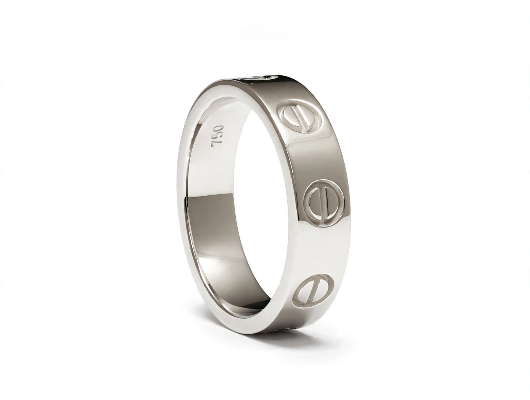 Aliança em Ouro Branco 18k