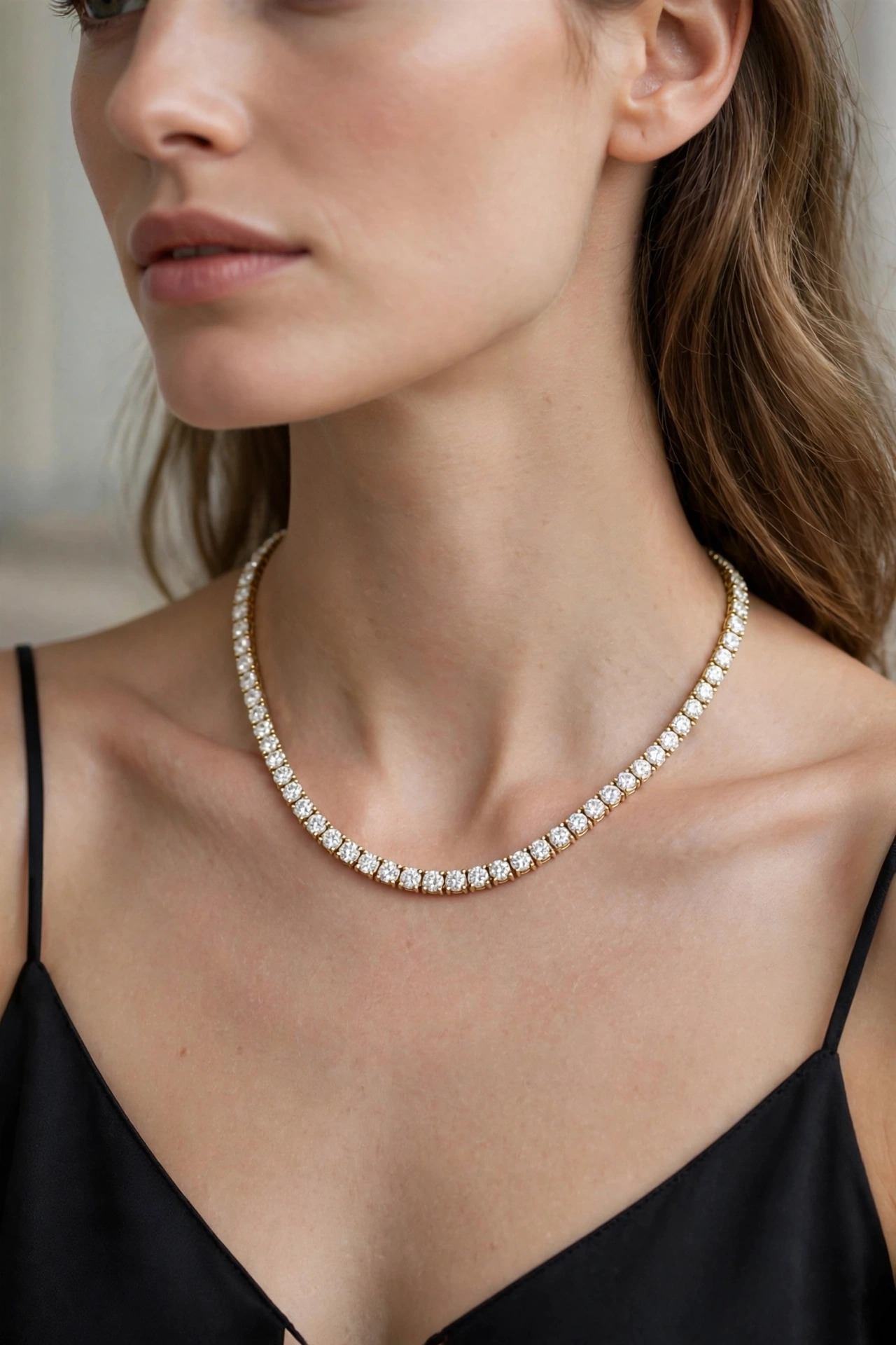 Colar Riviera em Ouro Amarelo 18k com Diamante — vista 2
