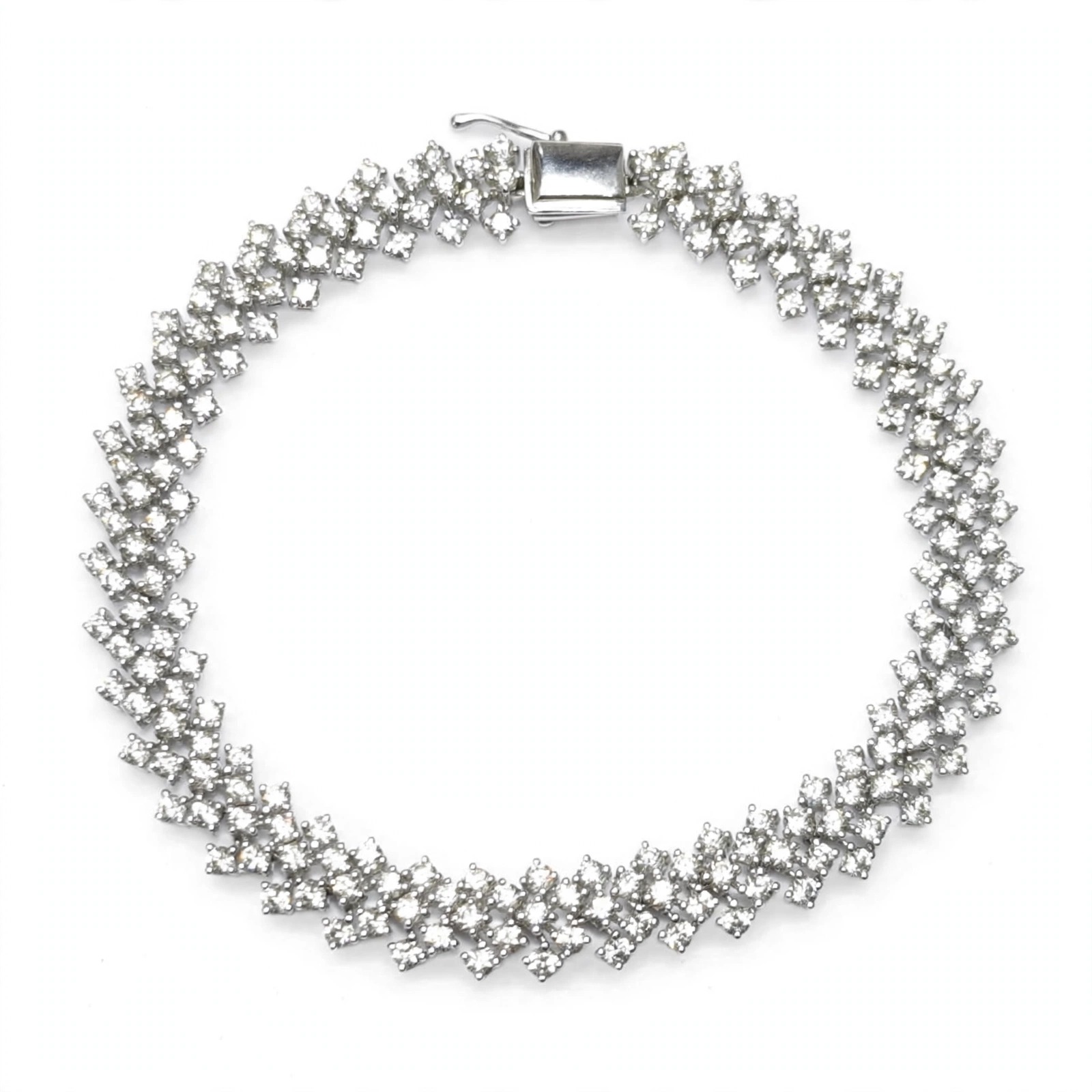 Pulseira em Ouro Branco 18k com Diamante