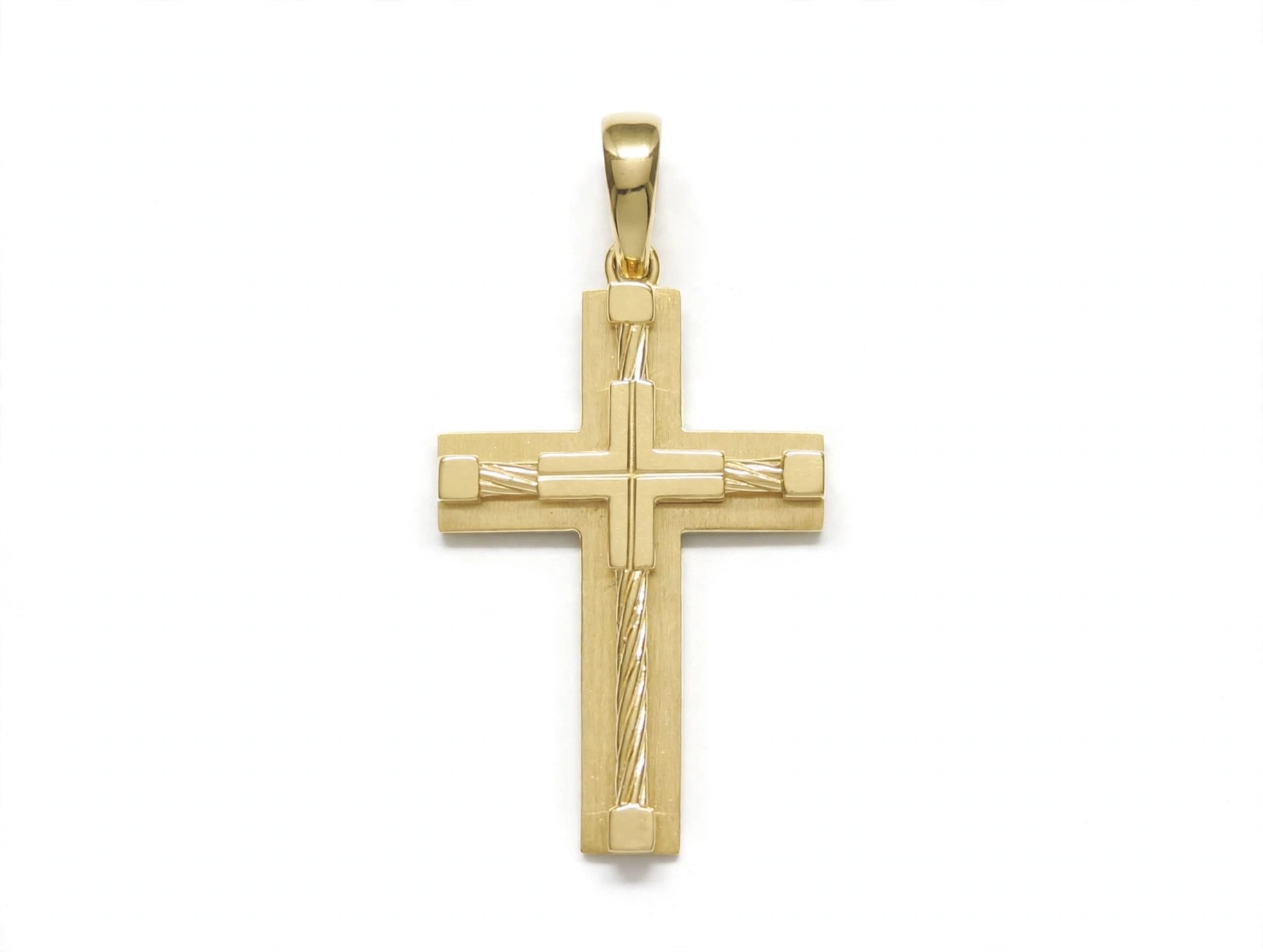 Pingente Cruz em Ouro Amarelo 18k