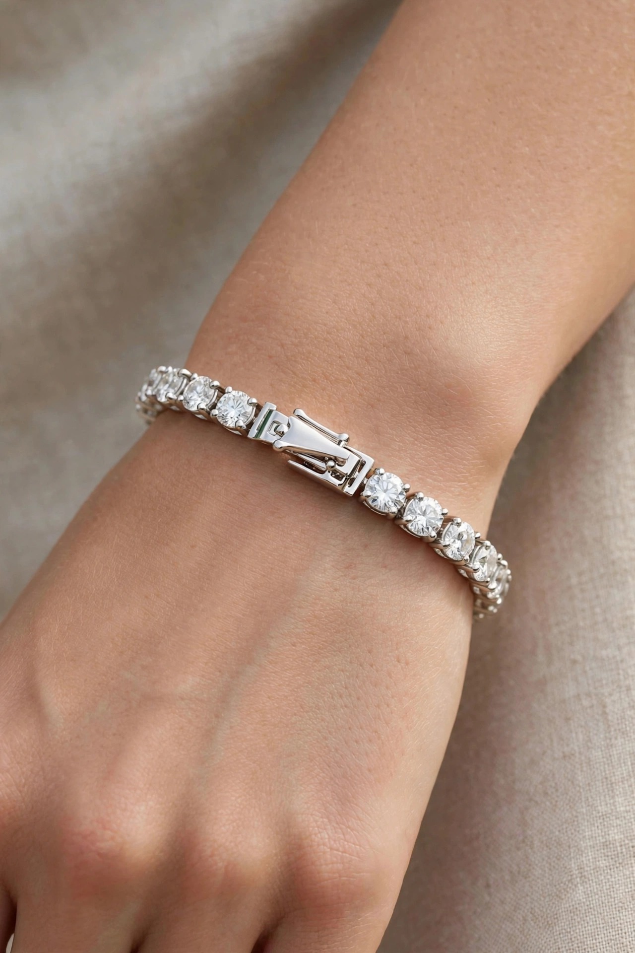 Pulseira Riviera em Ouro Branco 18k — vista 2