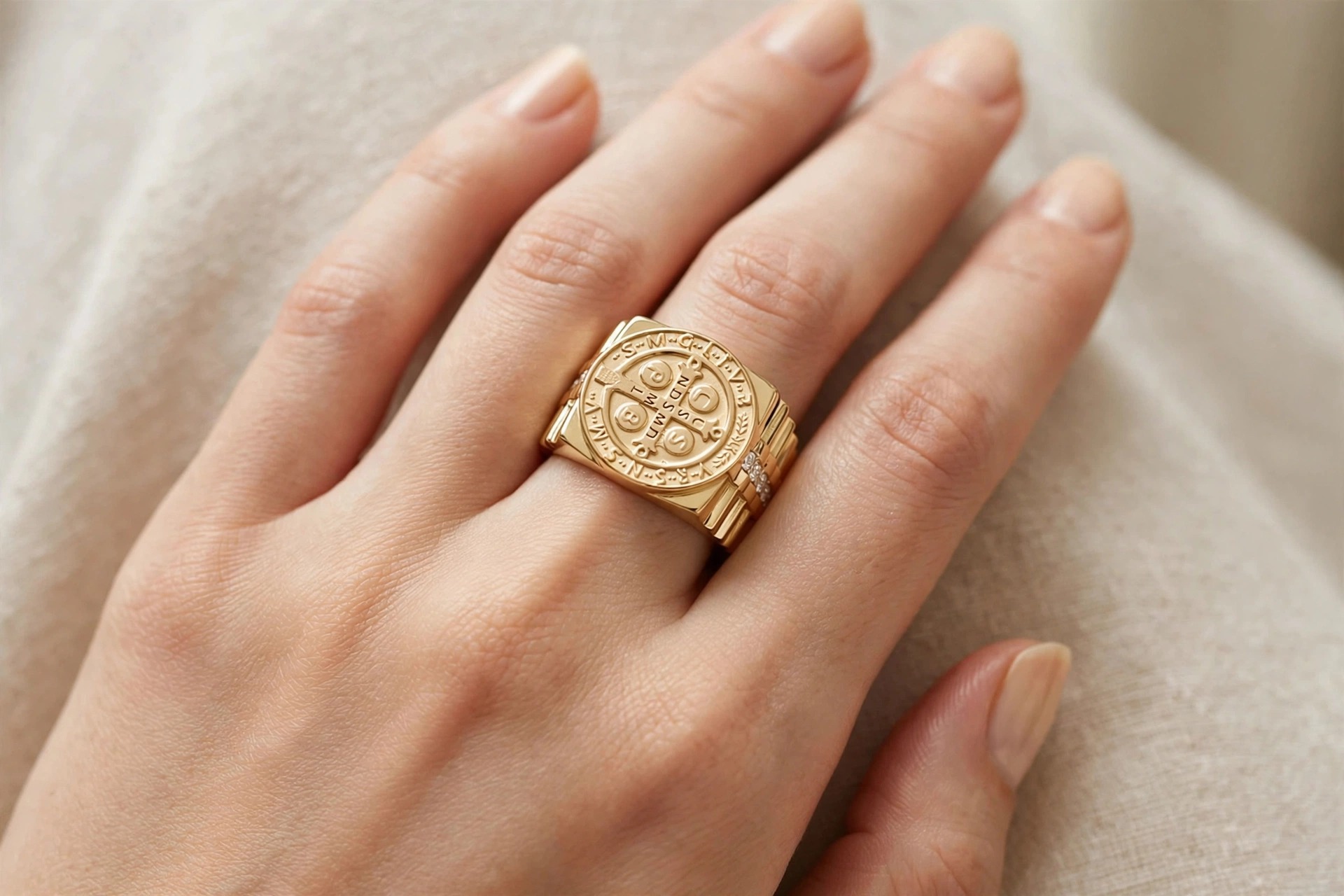 Anel em Ouro Amarelo 18k com Diamante — vista 2