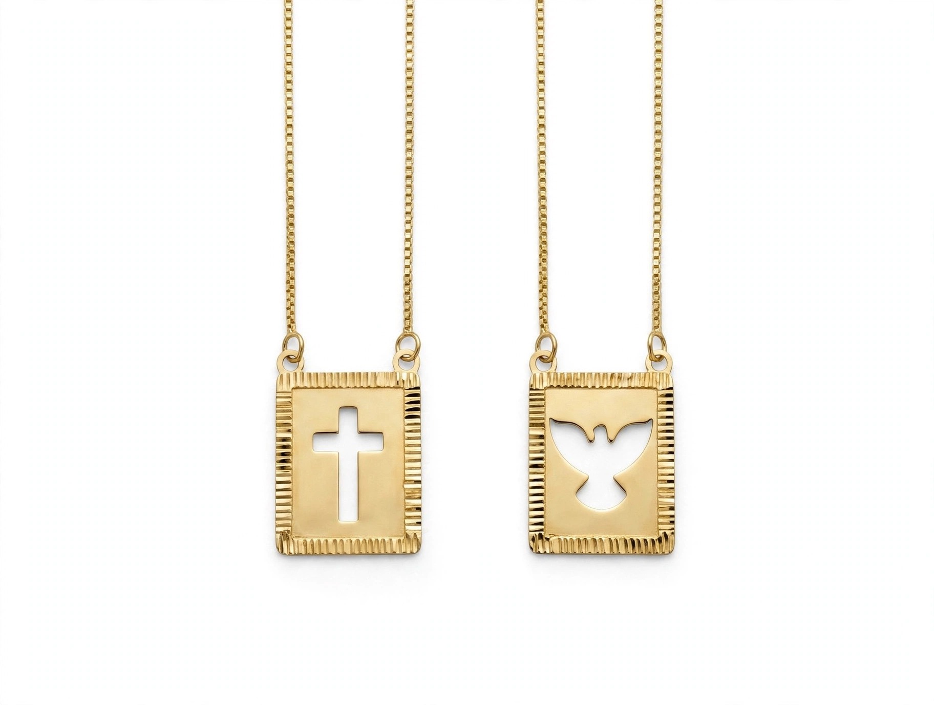 Escapulário Cruz em Ouro Amarelo 18k
