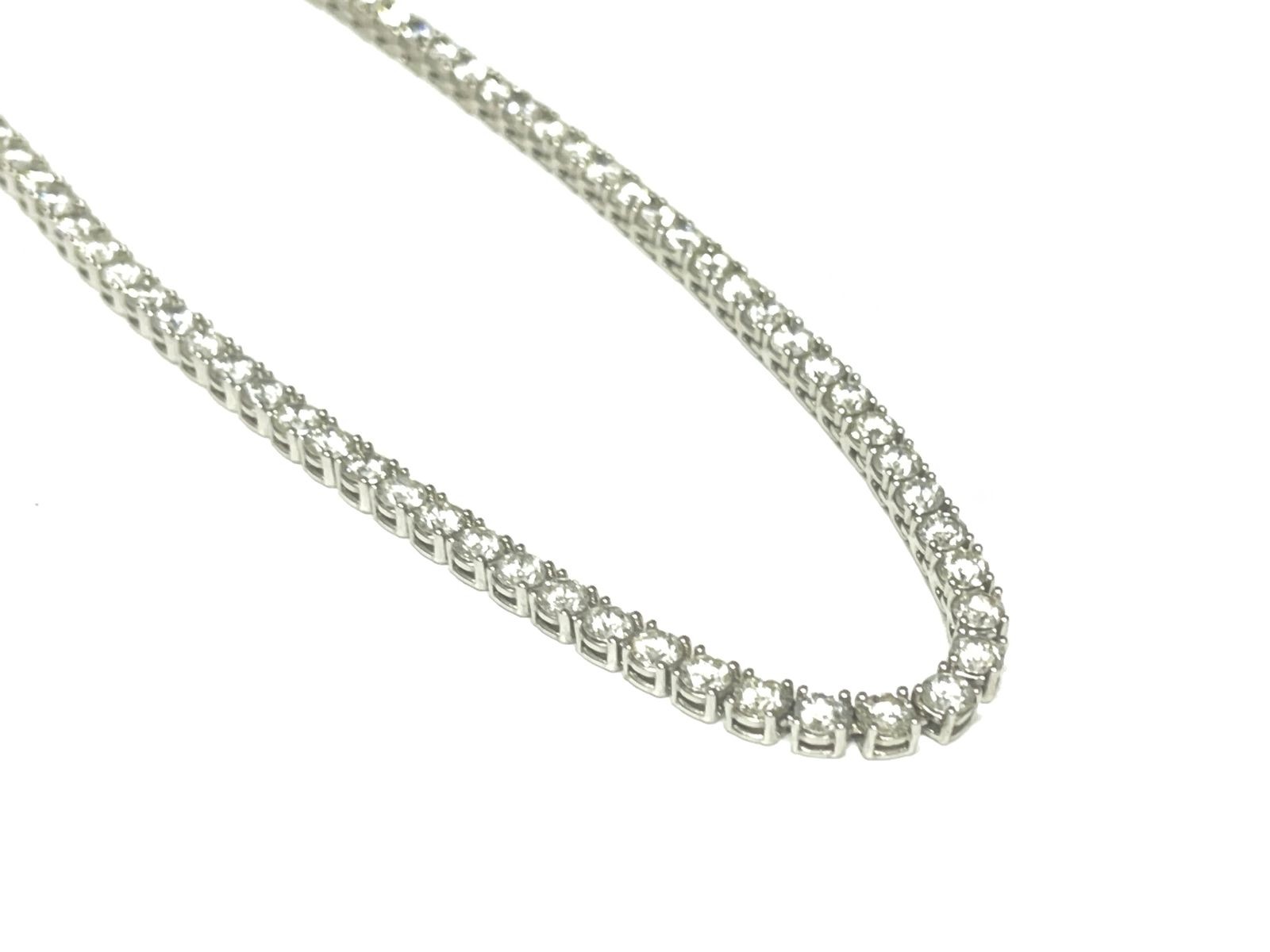 Colar Riviera em Ouro Branco 18k com Diamante