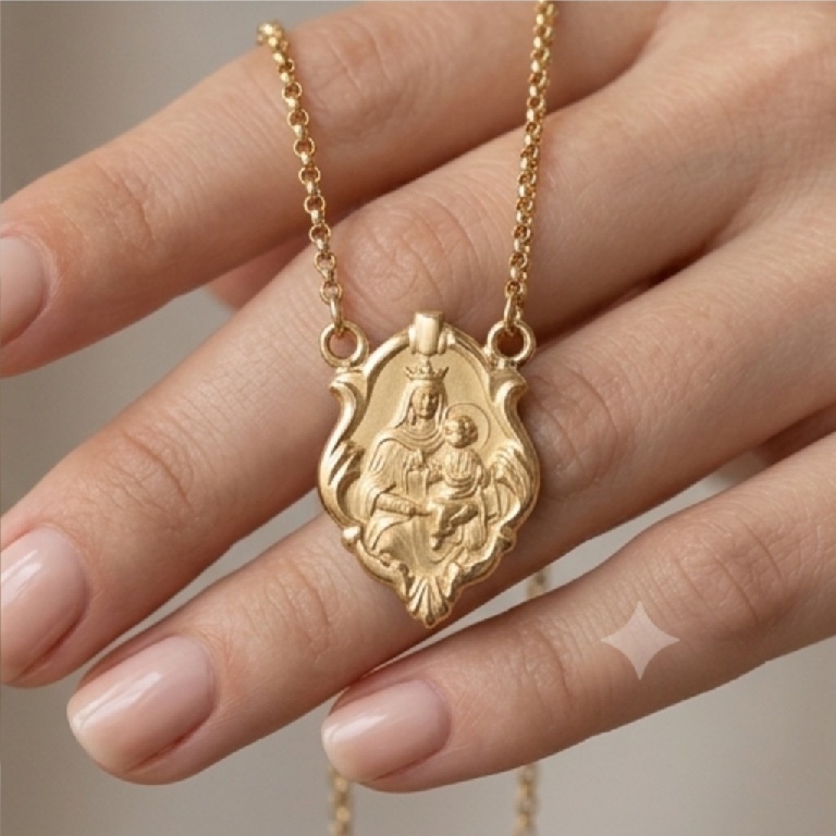 Escapulário em Ouro Amarelo 18k — vista 3
