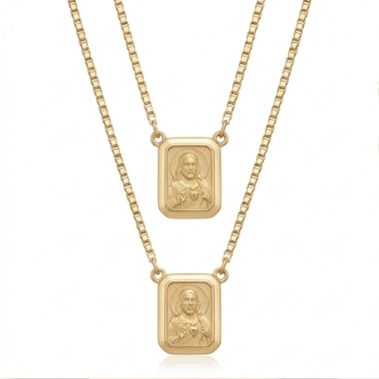 Escapulário em Ouro Amarelo 18k