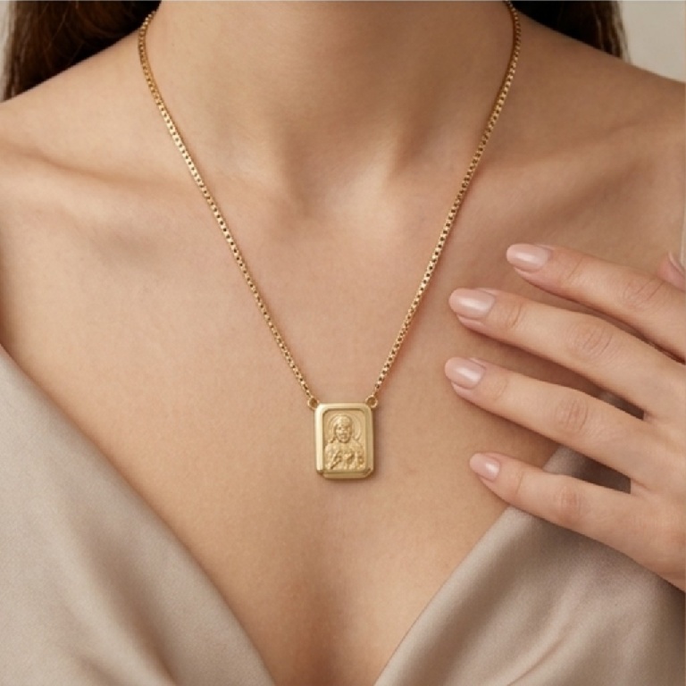 Escapulário em Ouro Amarelo 18k