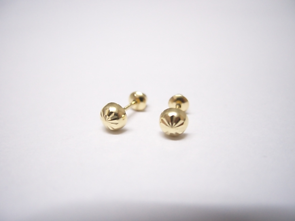 Brinco Infantil Bolinha em Ouro Amarelo 18k 4 mm