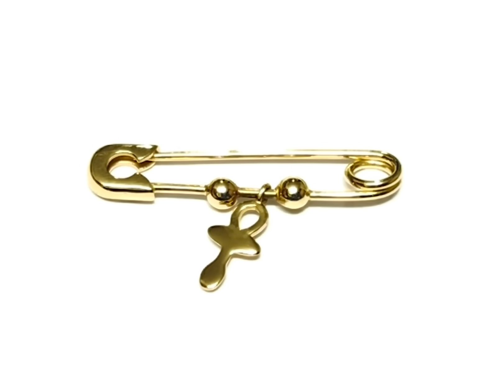 Alfinete de Bebê em Ouro Amarelo 18k com Anjo