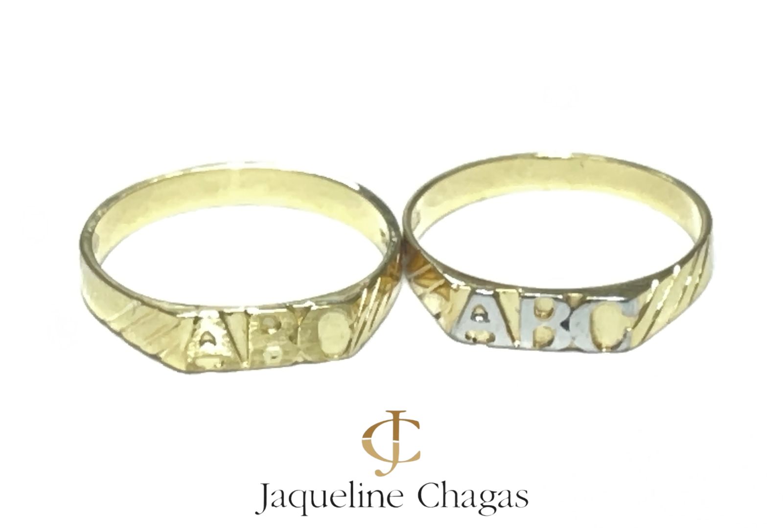 Anel ABC Chapa Lisa em Ouro Amarelo 18k