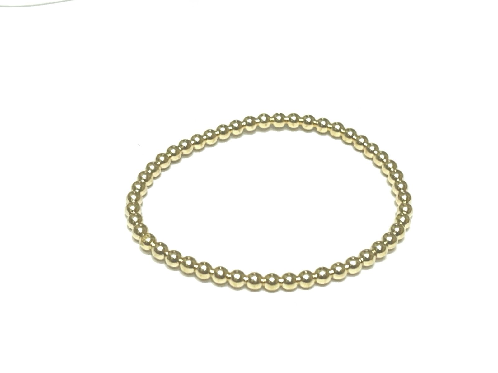 Pulseira Infantil Caviar em Ouro Amarelo 18k 3 mm
