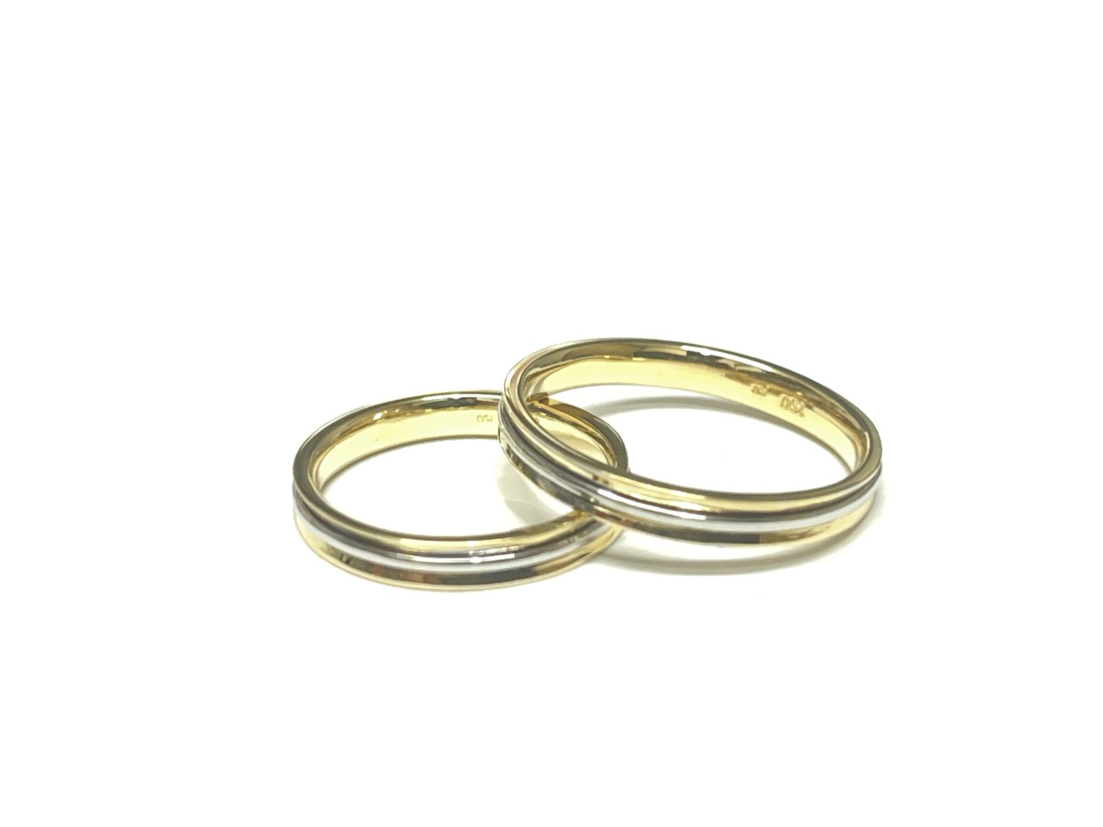 Aliança em Ouro Branco 18k — vista 3