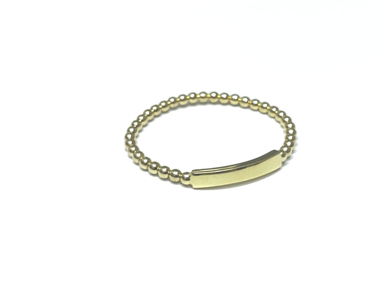 Pulseira de Bebê Caviar com Placa em Ouro Amarelo 18k