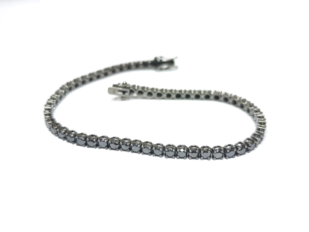 Pulseira Riviera em Ouro Branco 18k com Diamante — vista 3