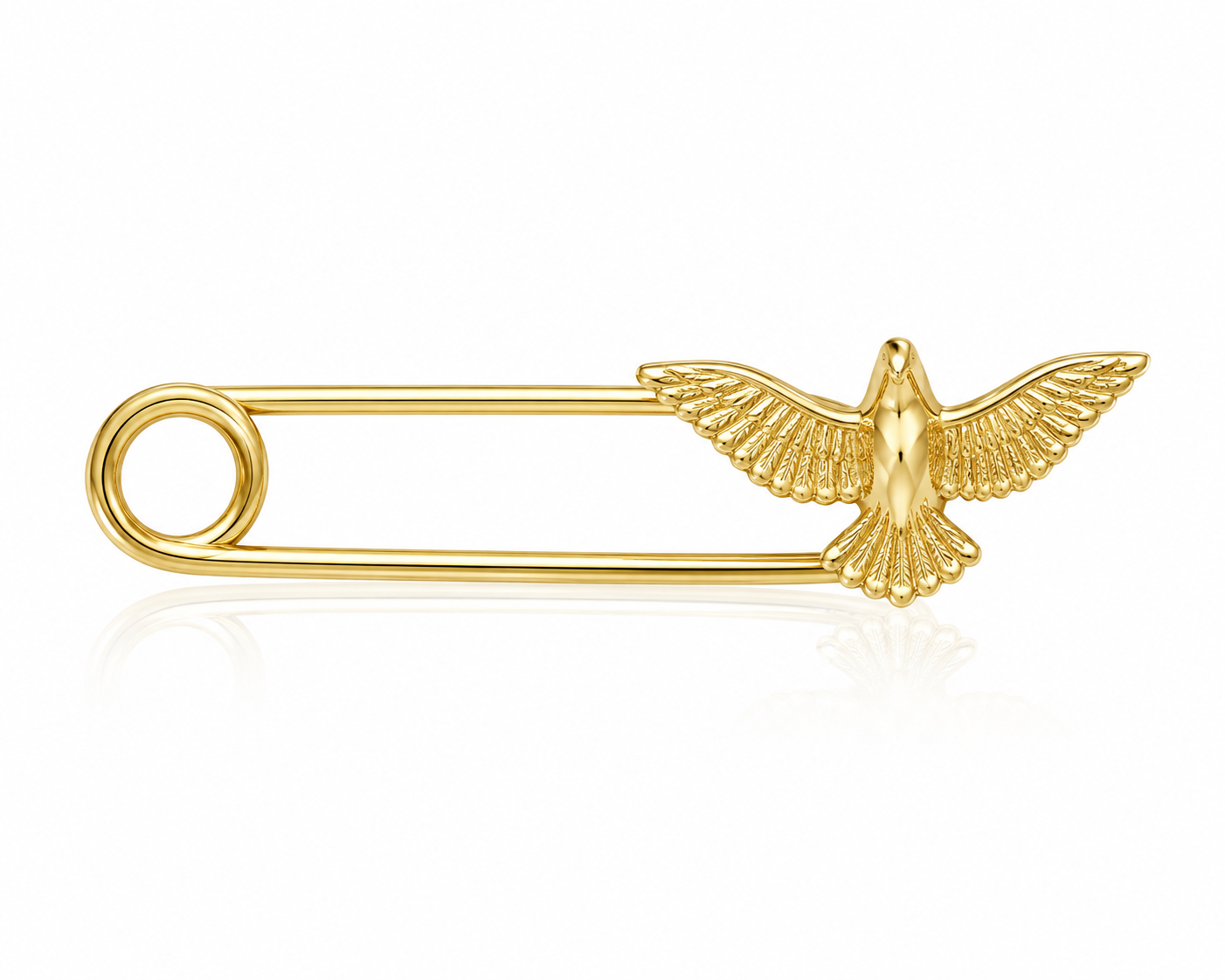 Alfinete de Bebê em Ouro Amarelo 18k com Espírito Santo