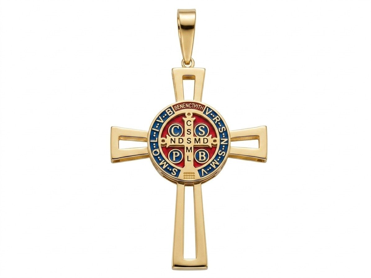 Pingente Cruz em Ouro Amarelo 18k — vista 3