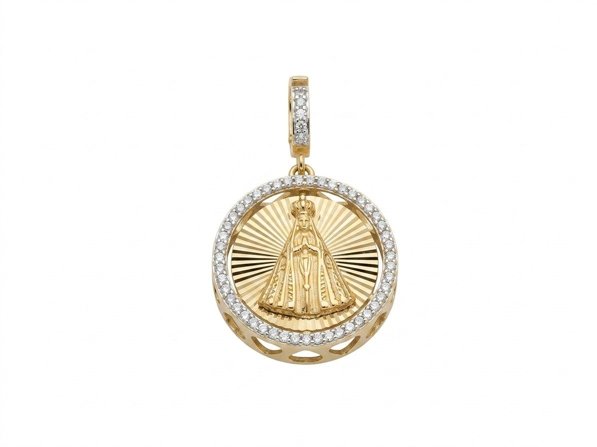 Pingente em Ouro Amarelo 18k com Diamante — vista 3