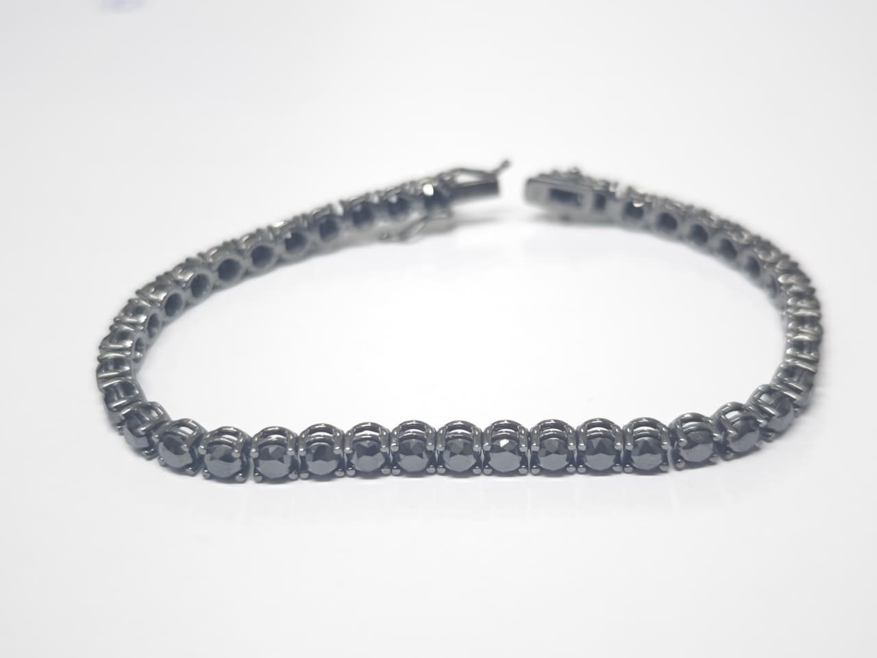 Pulseira Riviera em Ouro Branco 18k com Diamante — vista 3