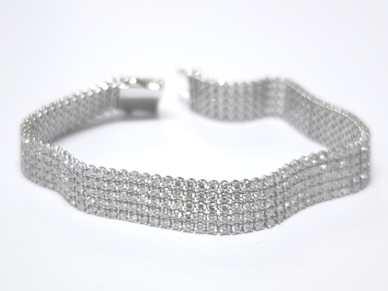 Pulseiras Riviera em Ouro Branco 18k com Diamante — vista 3