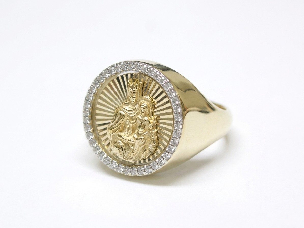 Anel em Ouro Amarelo 18k com Diamante — vista 3