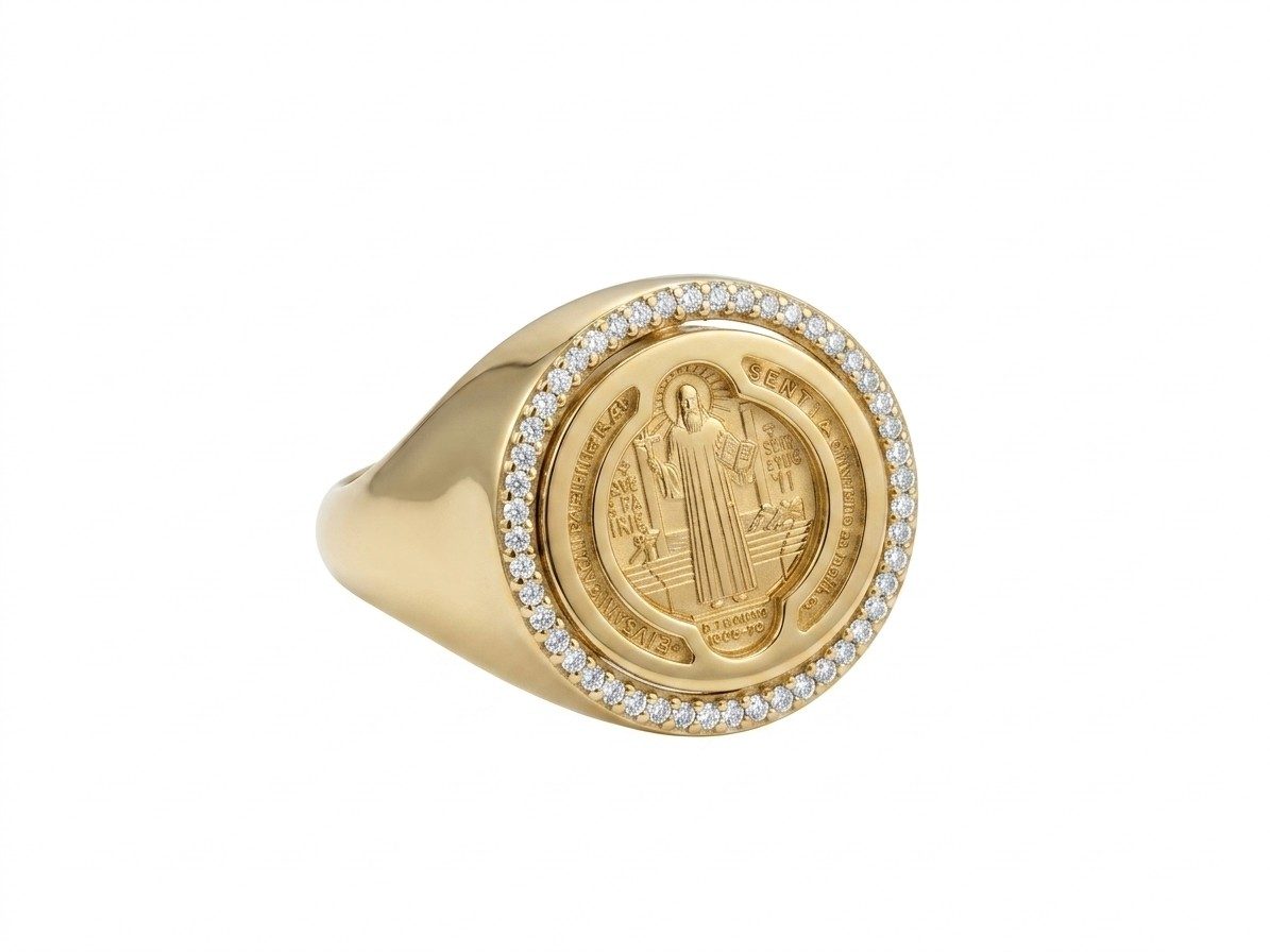 Anel em Ouro Amarelo 18k com Diamante — vista 3