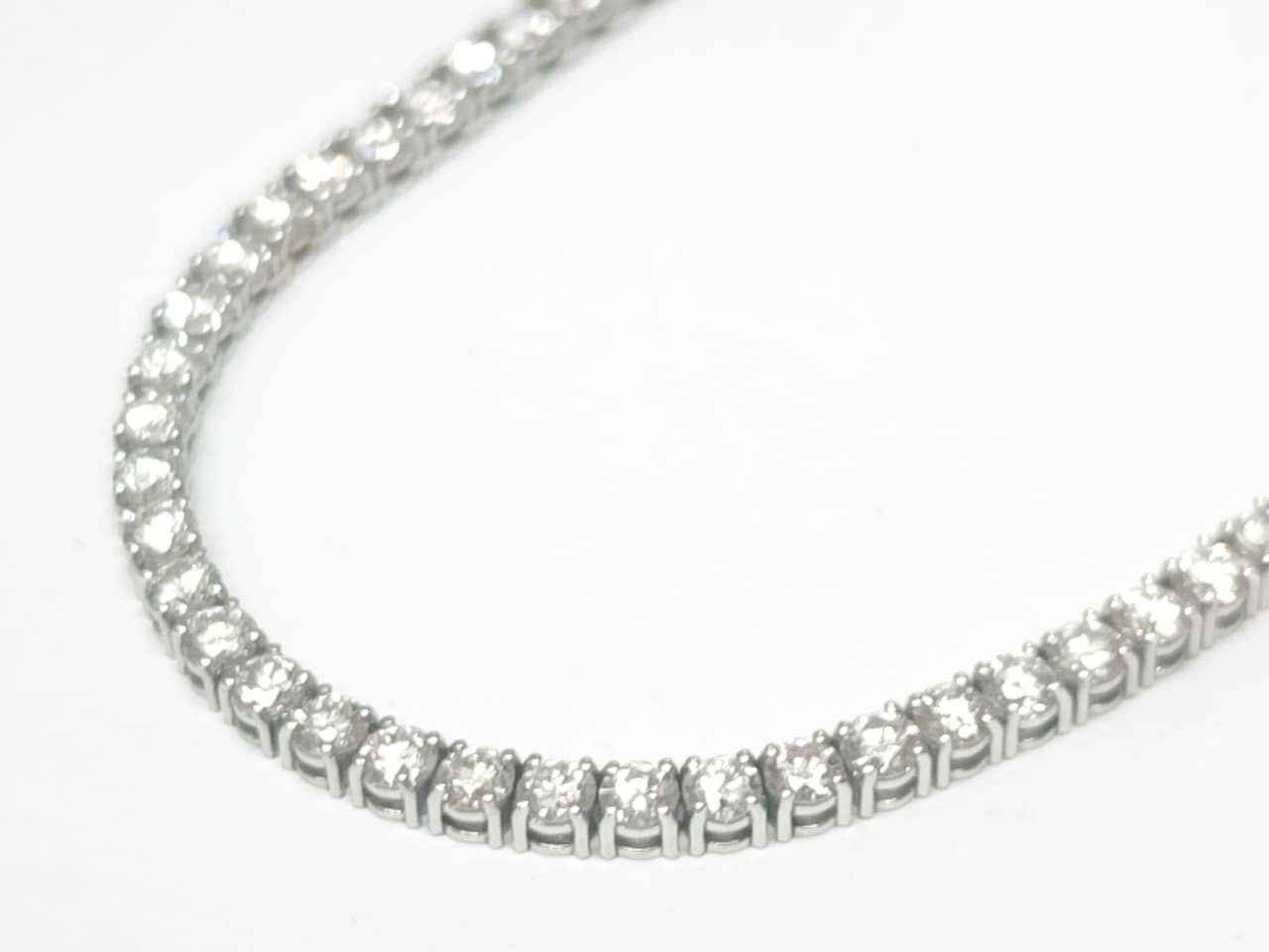 Colar Riviera em Ouro Branco 18k com Diamante — vista 3