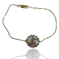 Pulseira Infantil com Medalha em Ouro 18k